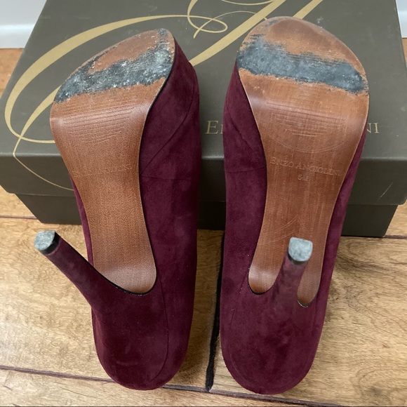 Enzo Angiolini Suede Peep toe Heels - Picture 4 of 4